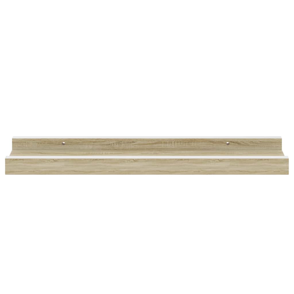 Mensole da Parete 2 pz Bianco e Rovere Sonoma 40x9x3 cm