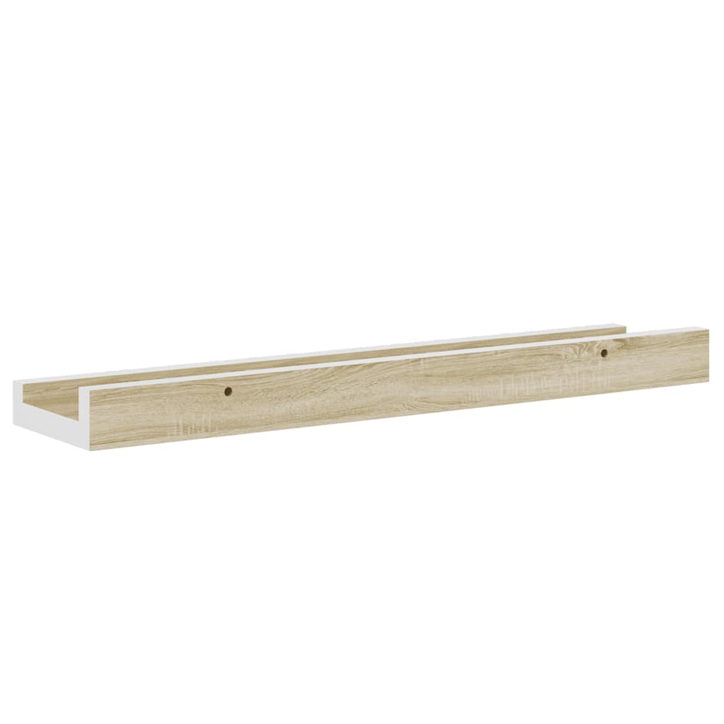 Mensole da Parete 2 pz Bianco e Rovere Sonoma 40x9x3 cm