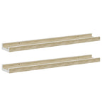 Mensole da Parete 2 pz Bianco e Rovere Sonoma 60x9x3 cm