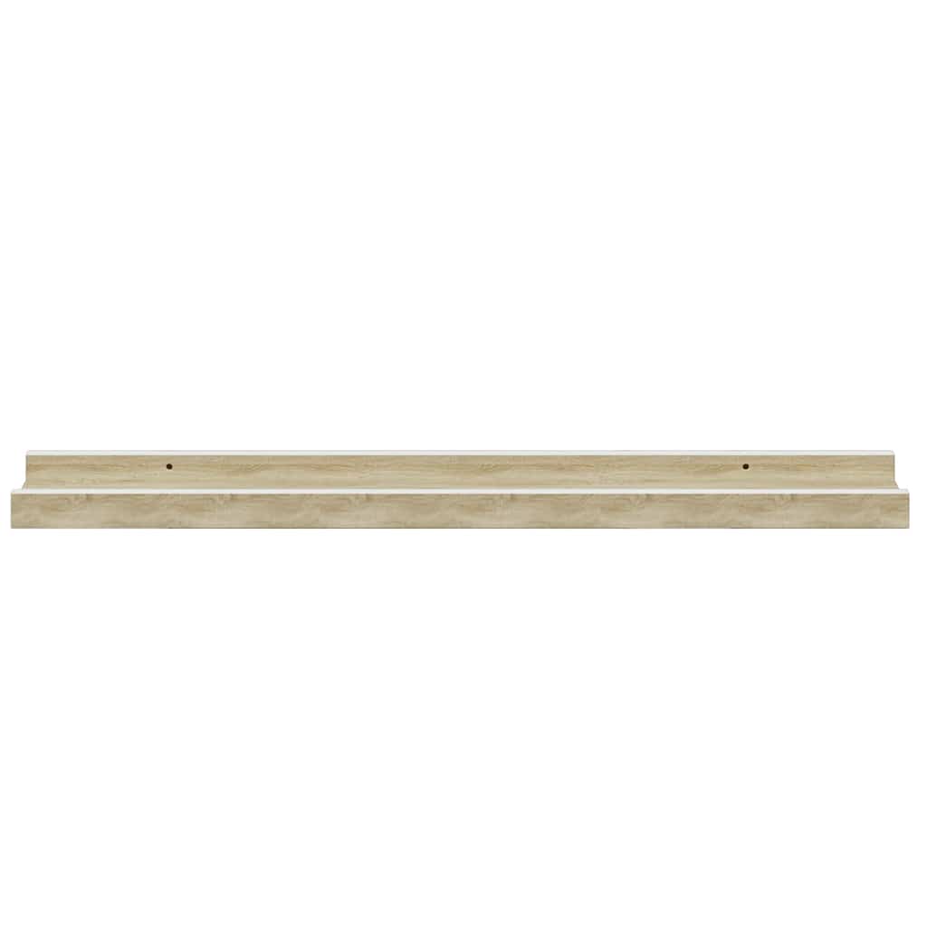 Mensole da Parete 2 pz Bianco e Rovere Sonoma 60x9x3 cm