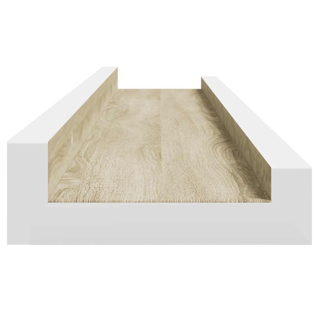 Mensole da Parete 2 pz Bianco e Rovere Sonoma 60x9x3 cm