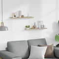 Mensole da Parete 2 pz Bianco e Rovere Sonoma 60x9x3 cm
