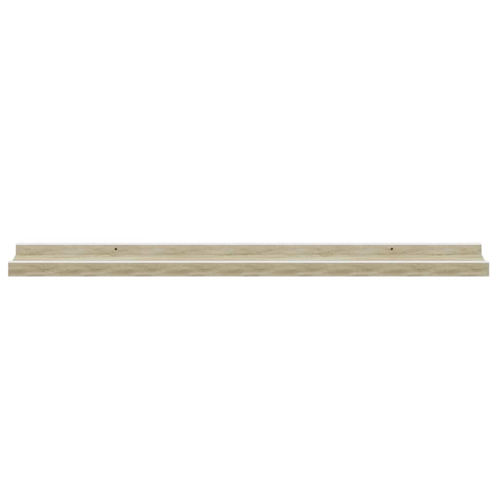 Mensole da Parete 2 pz Bianco e Rovere Sonoma 80x9x3 cm