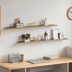 Mensole da Parete 2 pz Bianco e Rovere Sonoma 100x9x3 cm