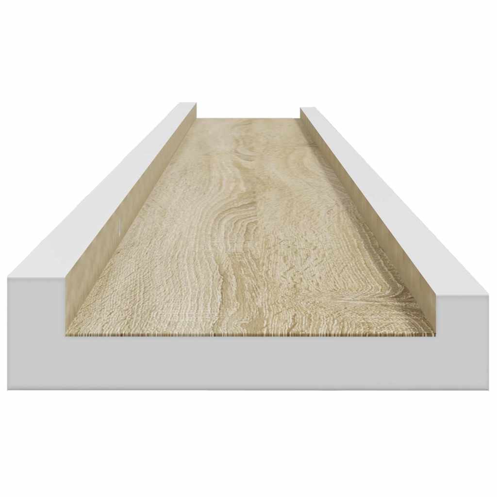 Mensole da Parete 2 pz Bianco e Rovere Sonoma 115x9x3 cm