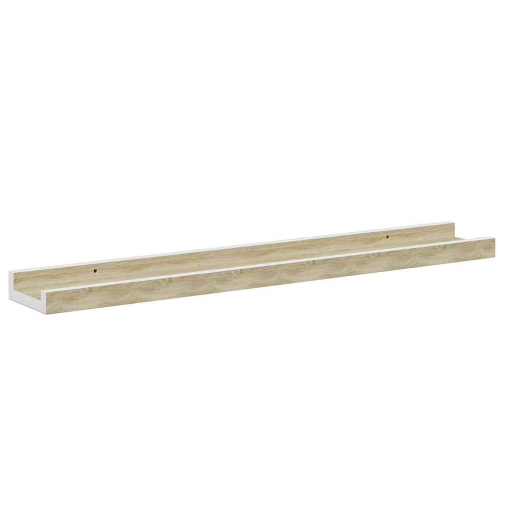 Mensole da Parete 4 pz Bianco e Rovere Sonoma 60x9x3 cm