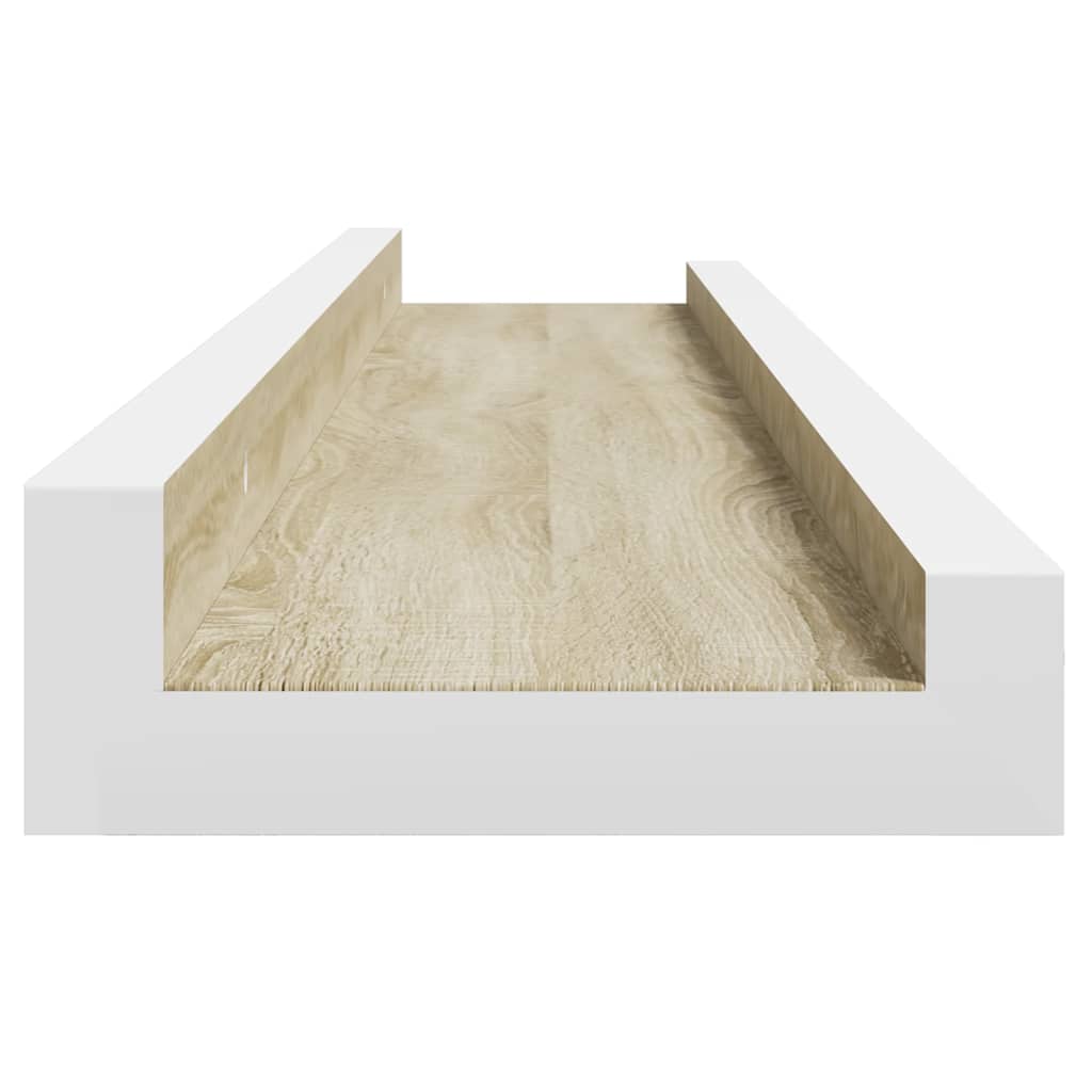 Mensole da Parete 4 pz Bianco e Rovere Sonoma 60x9x3 cm