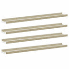 Mensole da Parete 4 pz Bianco e Rovere Sonoma 80x9x3 cm