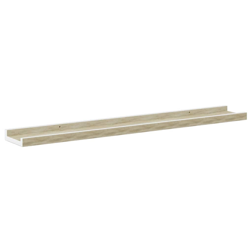 Mensole da Parete 4 pz Bianco e Rovere Sonoma 80x9x3 cm