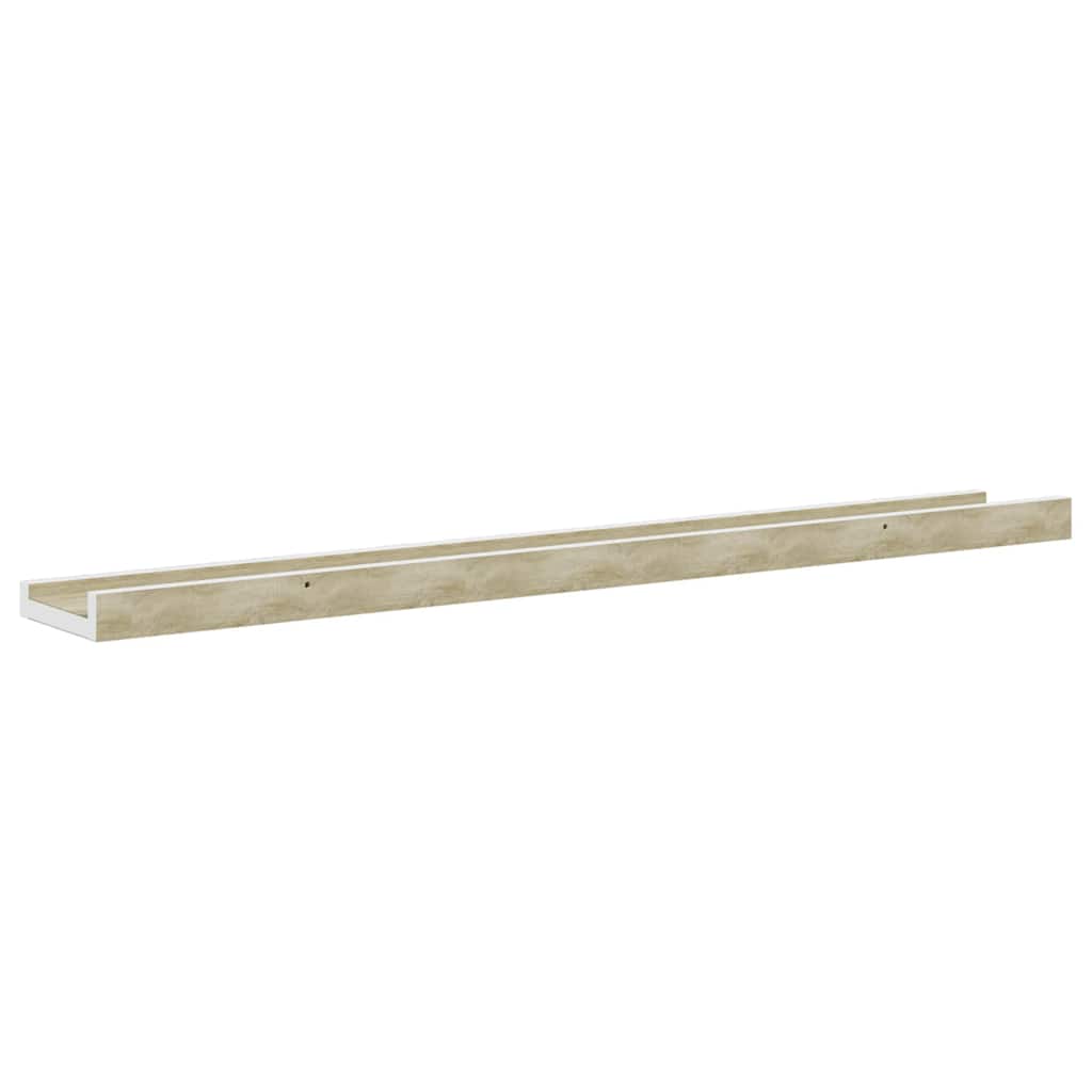 Mensole da Parete 4 pz Bianco e Rovere Sonoma 80x9x3 cm