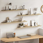 Mensole da Parete 4 pz Bianco e Rovere Sonoma 80x9x3 cm