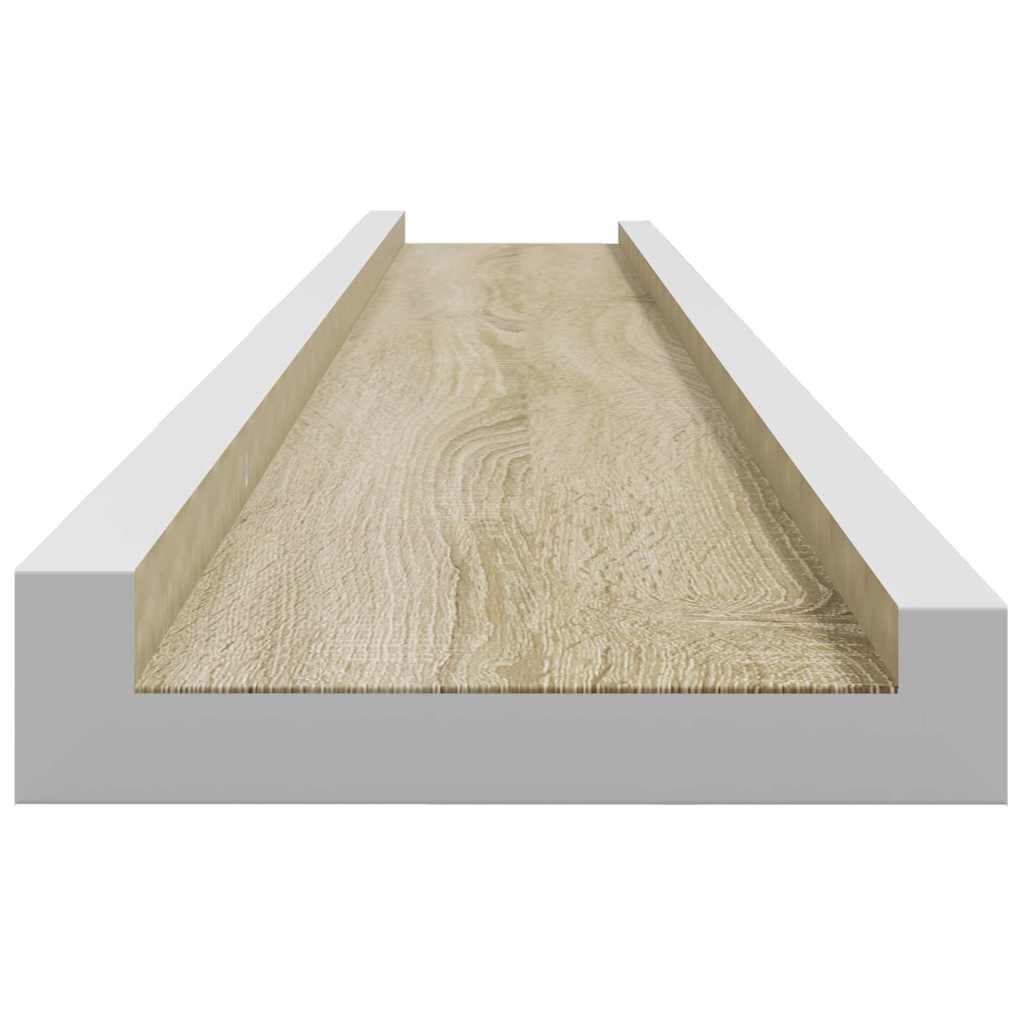Mensole da Parete 4 pz Bianco e Rovere Sonoma 100x9x3 cm
