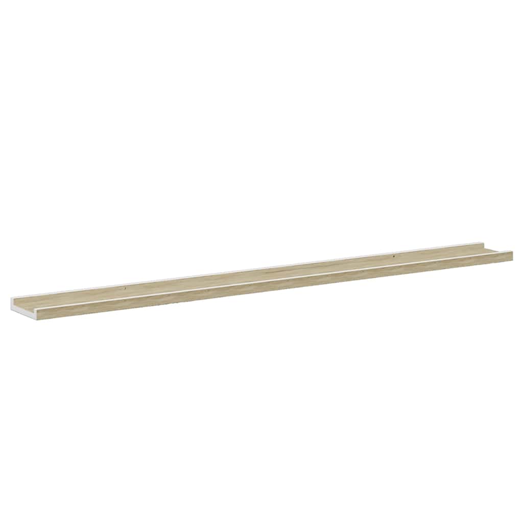 Mensole da Parete 4 pz Bianco e Rovere Sonoma 115x9x3 cm