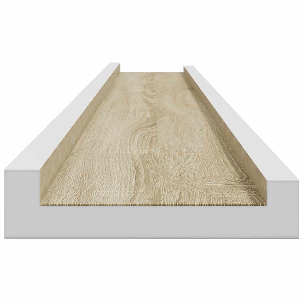 Mensole da Parete 4 pz Bianco e Rovere Sonoma 115x9x3 cm