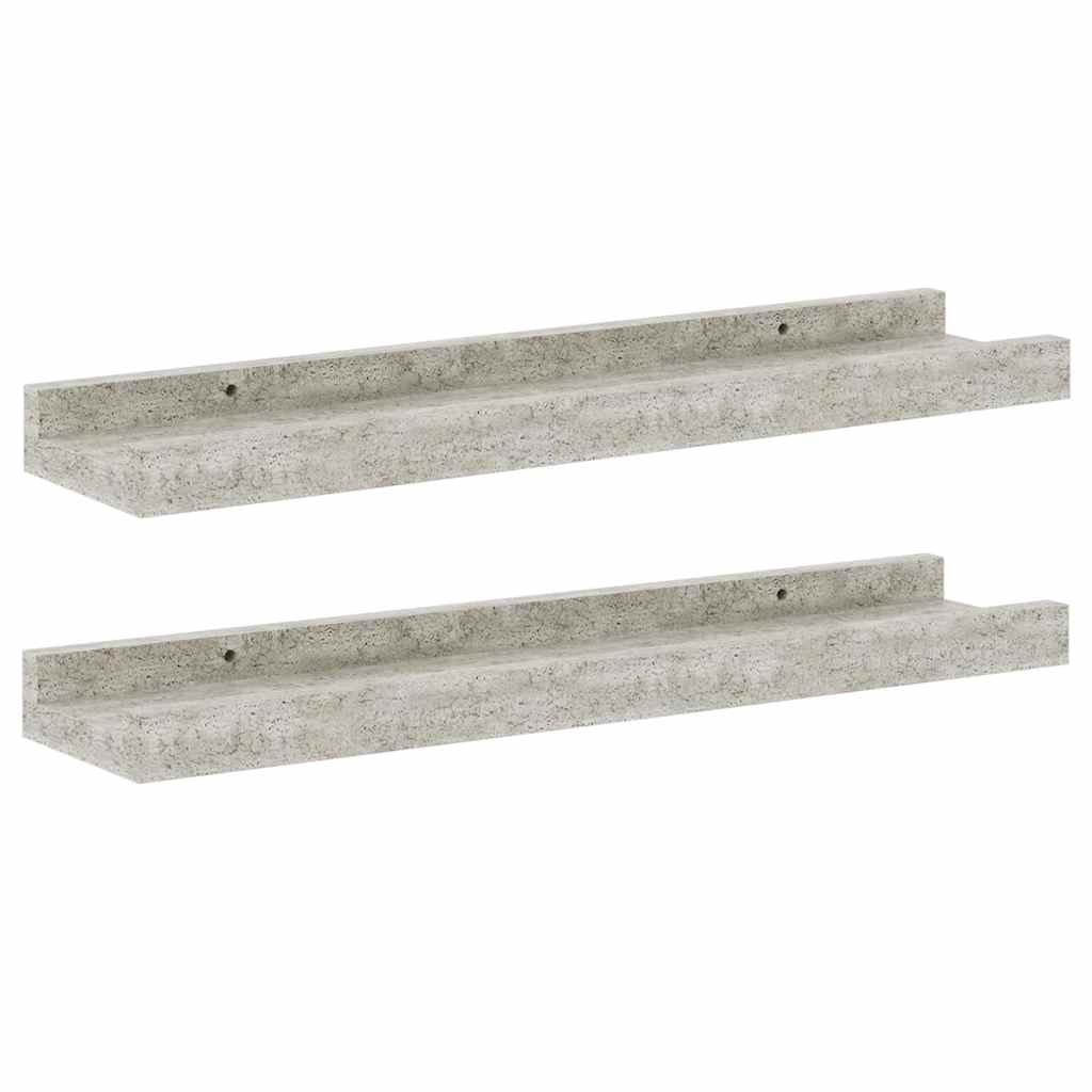 Mensole da Parete 2 pz Grigio Cemento 40x9x3 cm