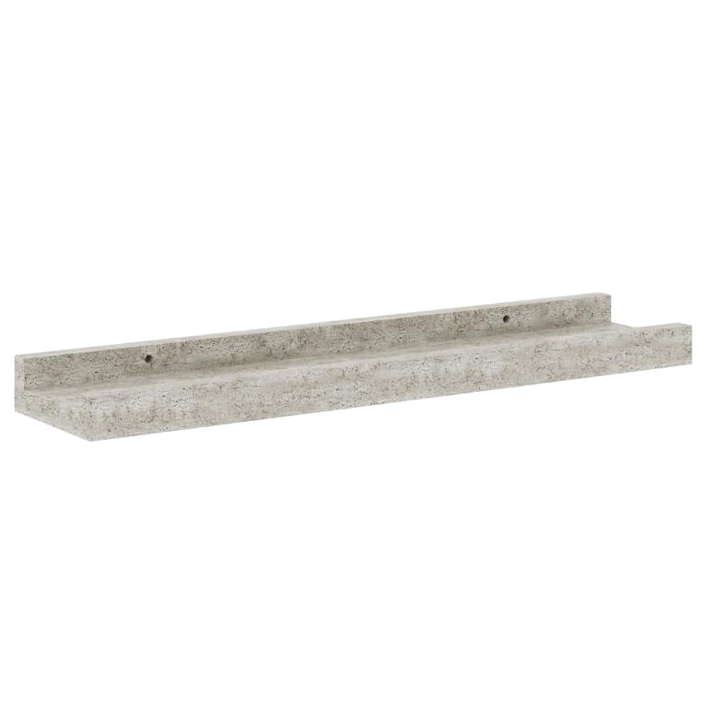 Mensole da Parete 2 pz Grigio Cemento 40x9x3 cm