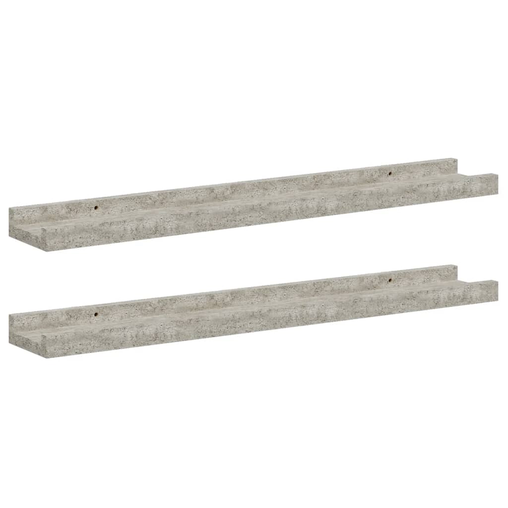 Mensole da Parete 2 pz Grigio Cemento 60x9x3 cm