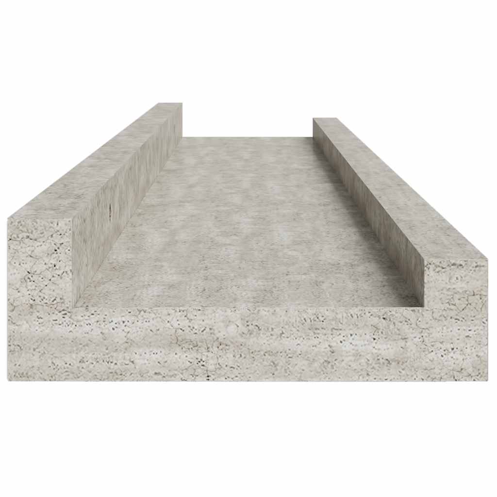 Mensole da Parete 2 pz Grigio Cemento 60x9x3 cm