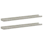 Mensole da Parete 2 pz Grigio Cemento 80x9x3 cm