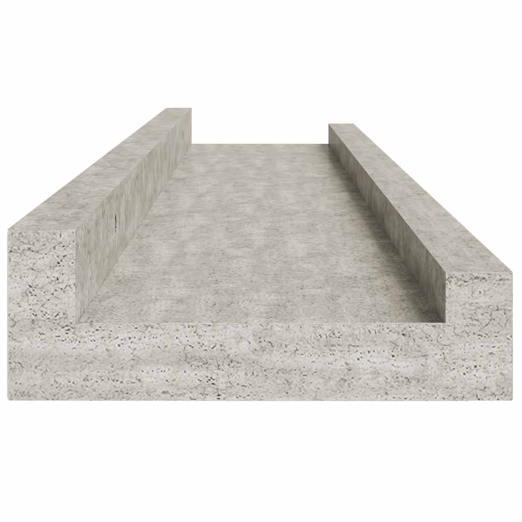 Mensole da Parete 2 pz Grigio Cemento 80x9x3 cm
