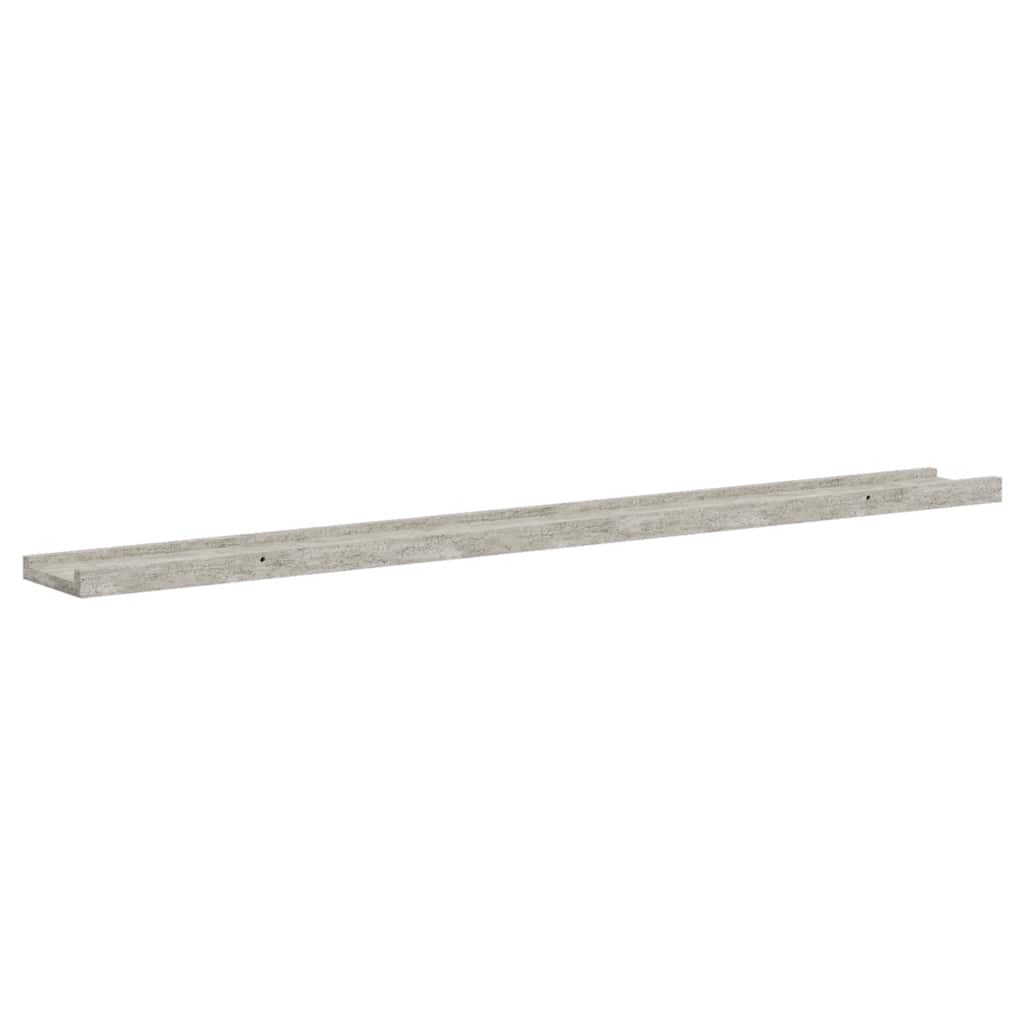 Mensole da Parete 2 pz Grigio Cemento 100x9x3 cm