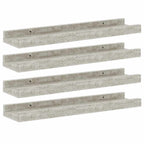 Mensole da Parete 4 pz Grigio Cemento 40x9x3 cm