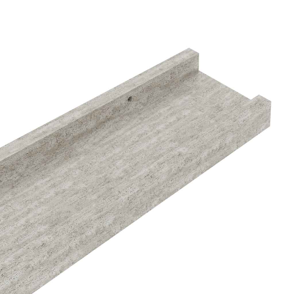 Mensole da Parete 4 pz Grigio Cemento 40x9x3 cm