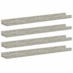Mensole da Parete 4 pz Grigio Cemento 60x9x3 cm