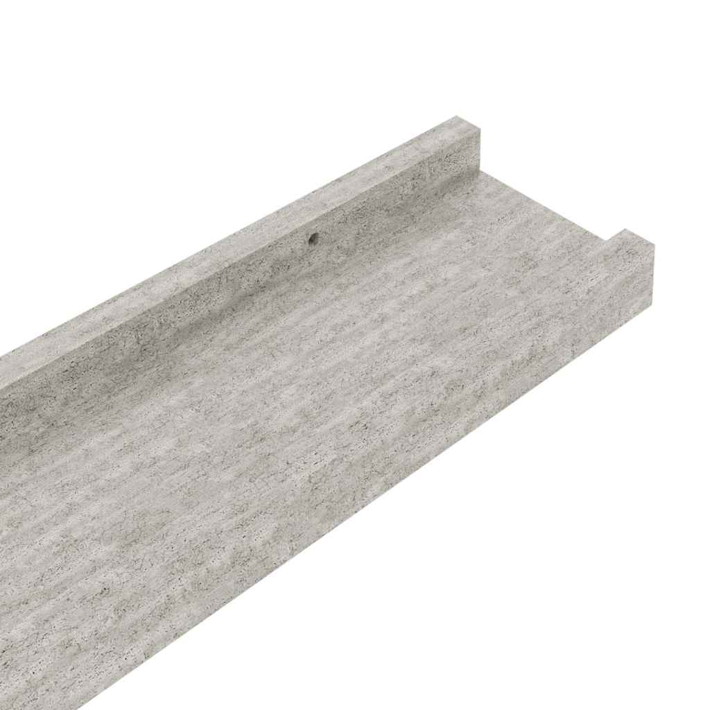 Mensole da Parete 4 pz Grigio Cemento 60x9x3 cm