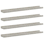Mensole da Parete 4 pz Grigio Cemento 80x9x3 cm