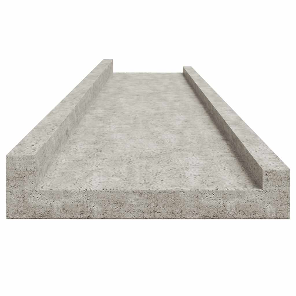 Mensole da Parete 4 pz Grigio Cemento 100x9x3 cm