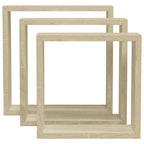Mensole a Cubo da Parete 3 pz Rovere Sonoma
