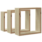 Mensole a Cubo da Parete 3 pz Rovere Sonoma