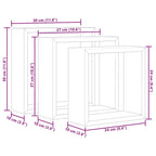 Mensole a Cubo da Parete 3 pz Rovere Sonoma