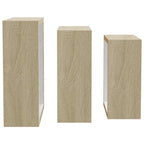 Mensole a Cubo da Parete 3 pz Bianco Rovere Sonoma