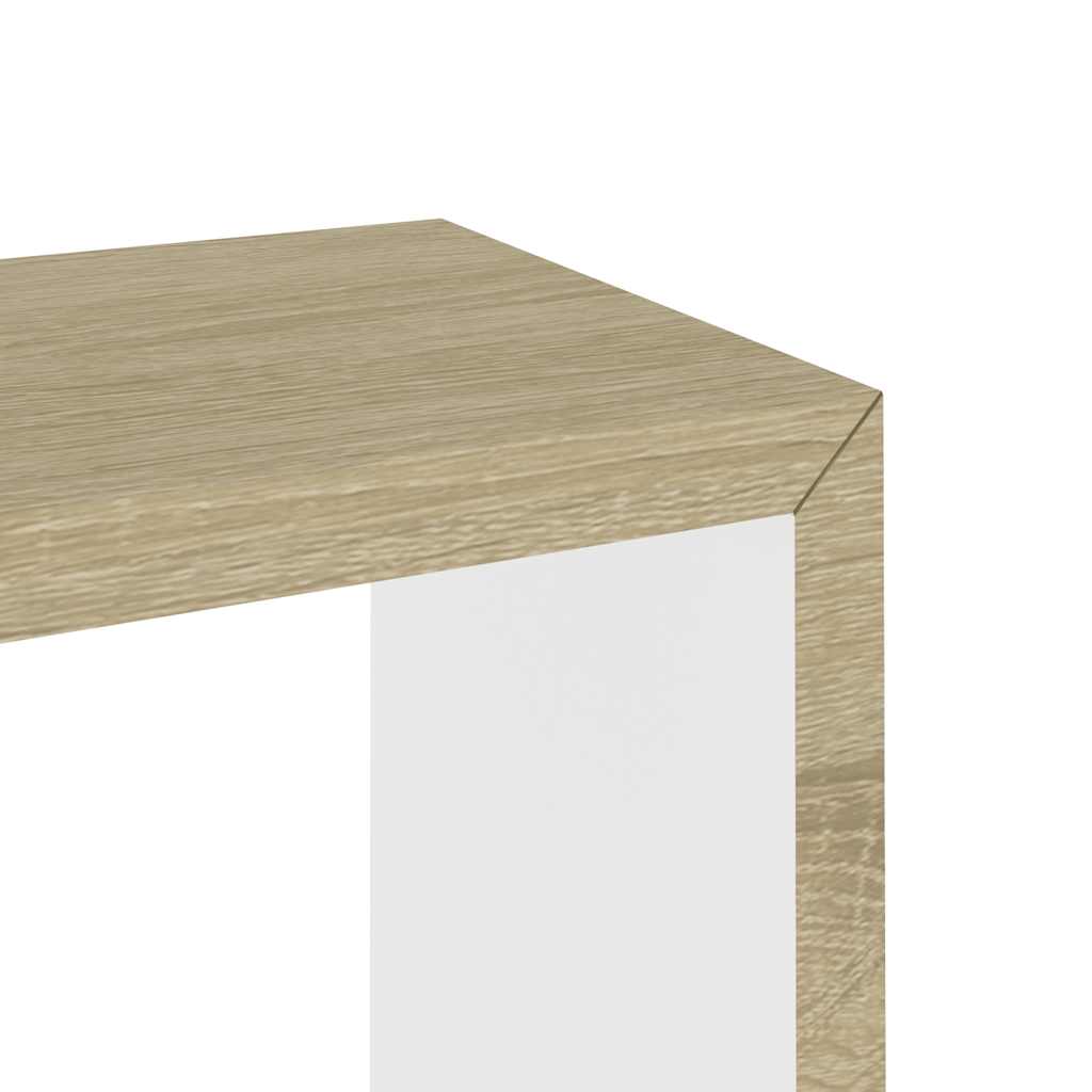 Mensole a Cubo da Parete 3 pz Bianco Rovere Sonoma