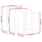 Mensole a Cubo da Parete 3 pz Bianco Rovere Sonoma
