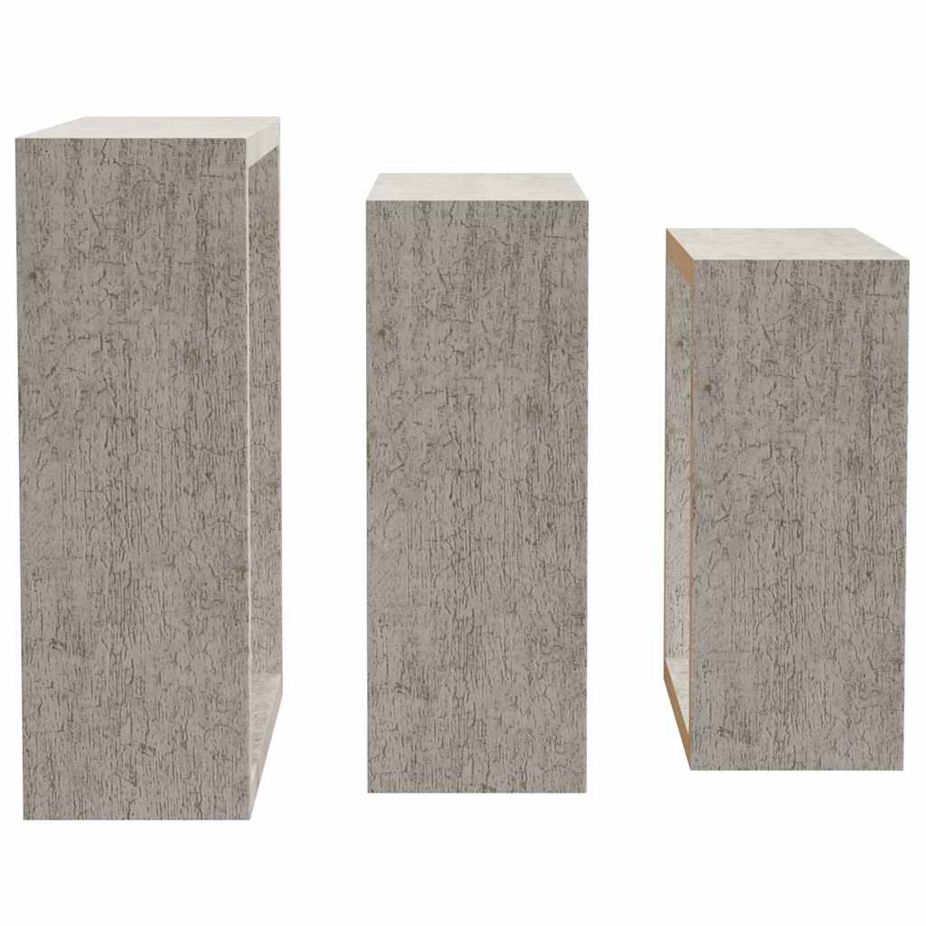 Mensole a Cubo da Parete 3 pz Grigio Cemento