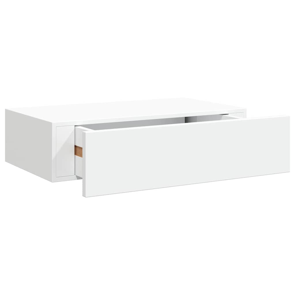 Scaffale con Cassetti da Parete Bianco 40x23,5x10 cm in MDF