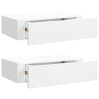Scaffali con Cassetti da Parete 2 pz Bianchi 40x23,5x10 cm MDF