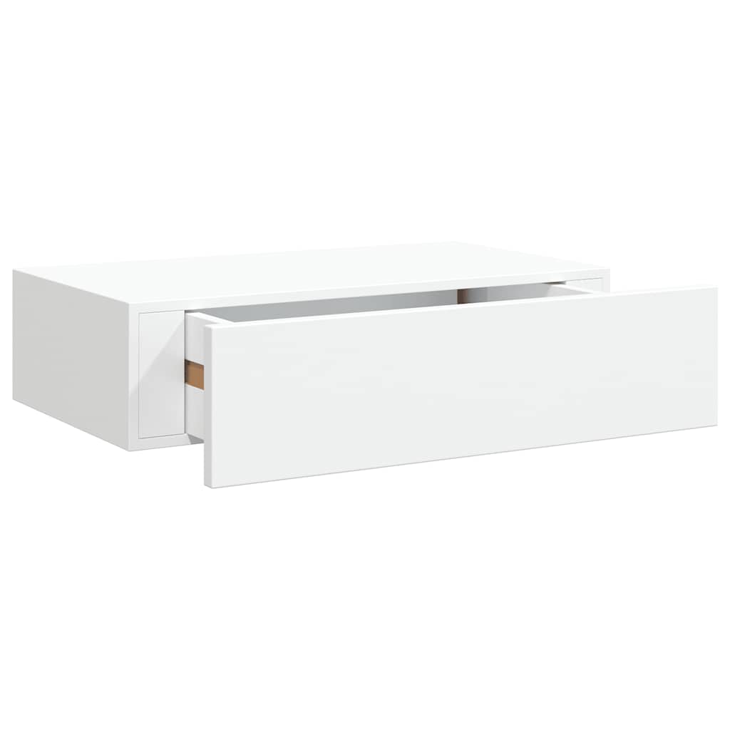 Scaffali con Cassetti da Parete 2 pz Bianchi 40x23,5x10 cm MDF