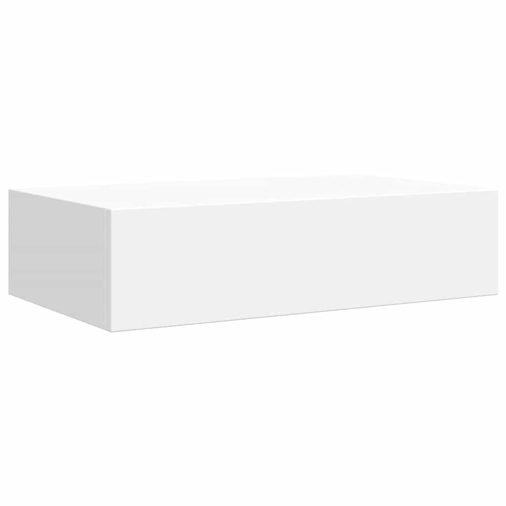 Scaffali con Cassetti da Parete 2 pz Bianchi 40x23,5x10 cm MDF