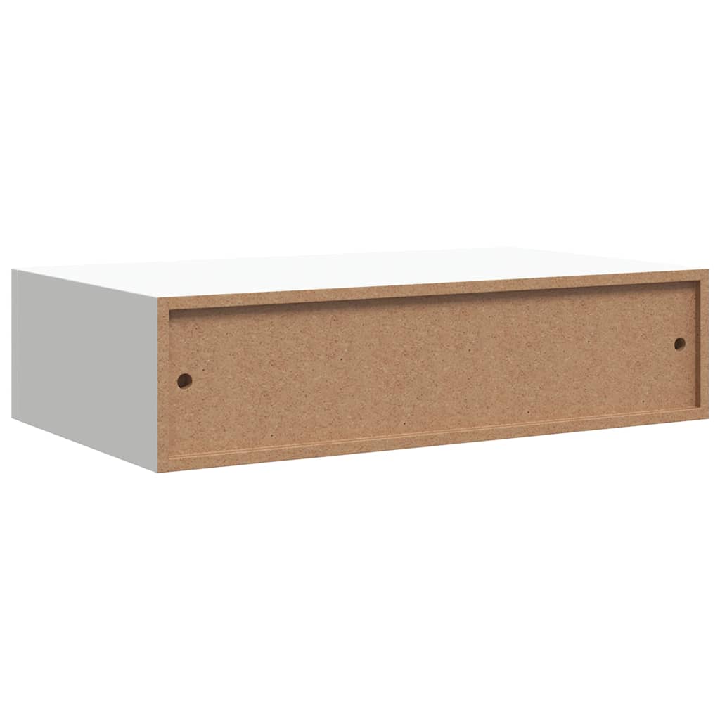 Scaffali con Cassetti da Parete 2 pz Bianchi 40x23,5x10 cm MDF