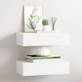 Scaffali con Cassetti da Parete 2 pz Bianchi 40x23,5x10 cm MDF