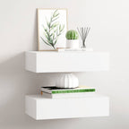 Scaffali con Cassetti da Parete 2 pz Bianchi 40x23,5x10 cm MDF