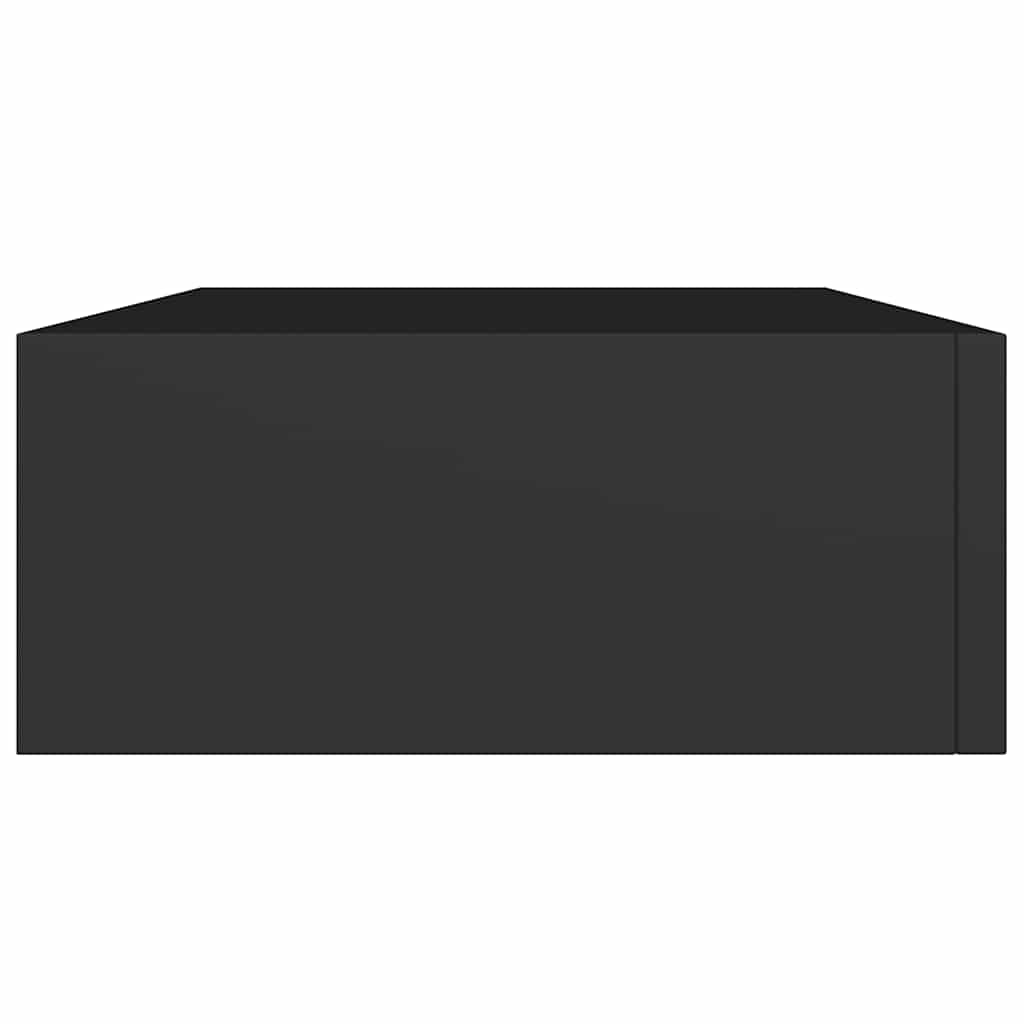 Scaffale con Cassetti da Parete Nero 40x23,5x10 cm in MDF