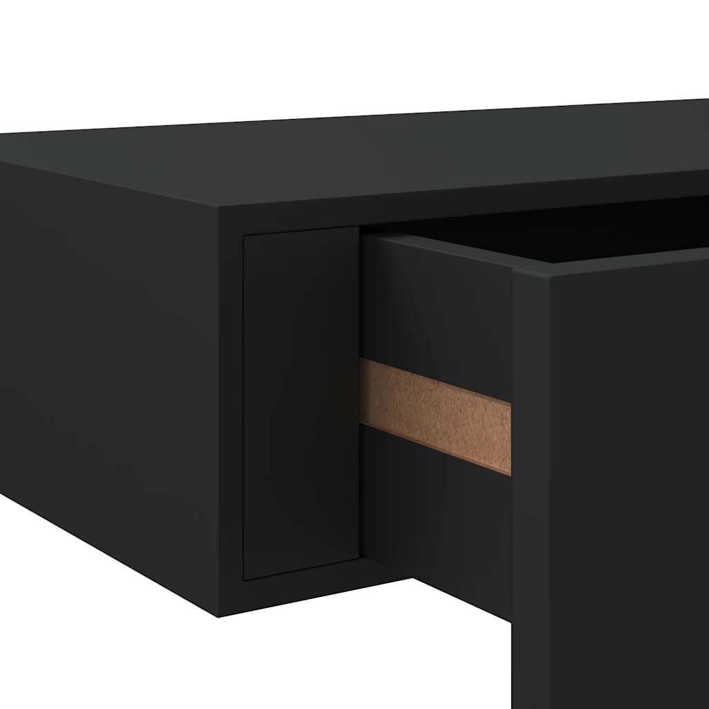 Scaffale con Cassetti da Parete Nero 40x23,5x10 cm in MDF