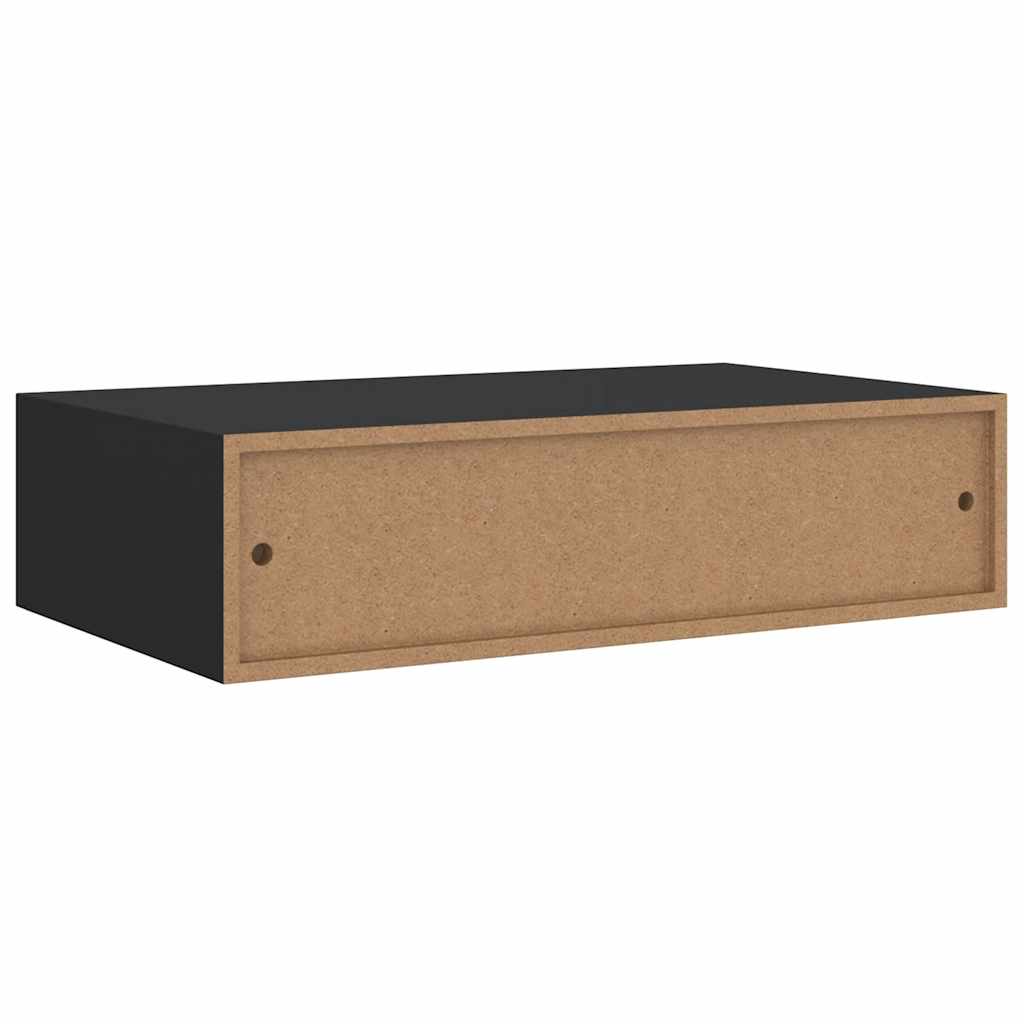 Scaffali con Cassetti da Parete 2 pz Neri 40x23,5x10 cm MDF