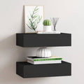 Scaffali con Cassetti da Parete 2 pz Neri 40x23,5x10 cm MDF