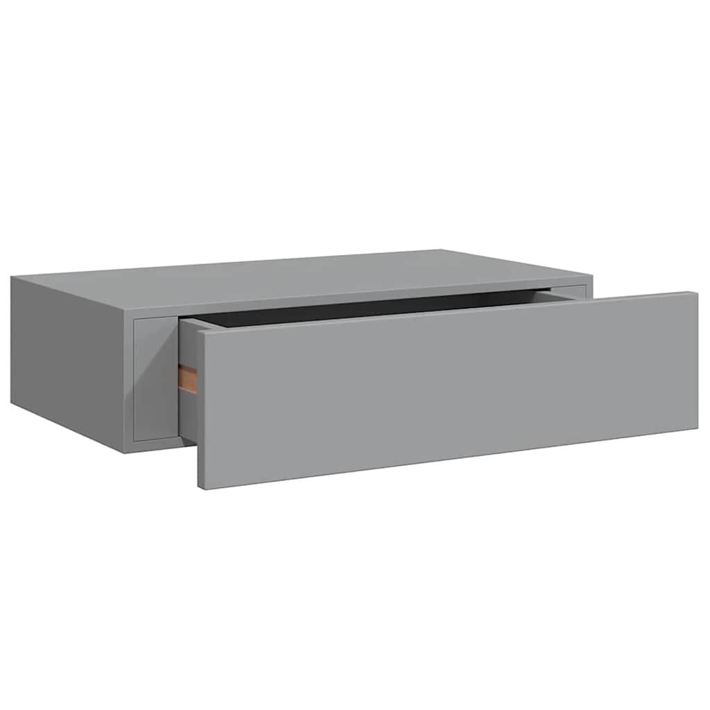 Scaffale con Cassetti da Parete Grigio 40x23,5x10 cm in MDF